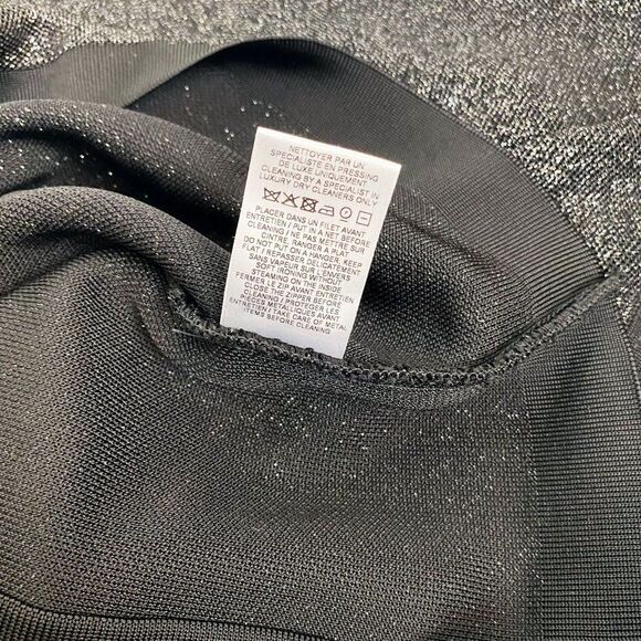 NWT $2750 Balmain Asymmetric One Shoulder Metallic-Knit Argent Noir Dress Sz 36 - Picture 15 of 15